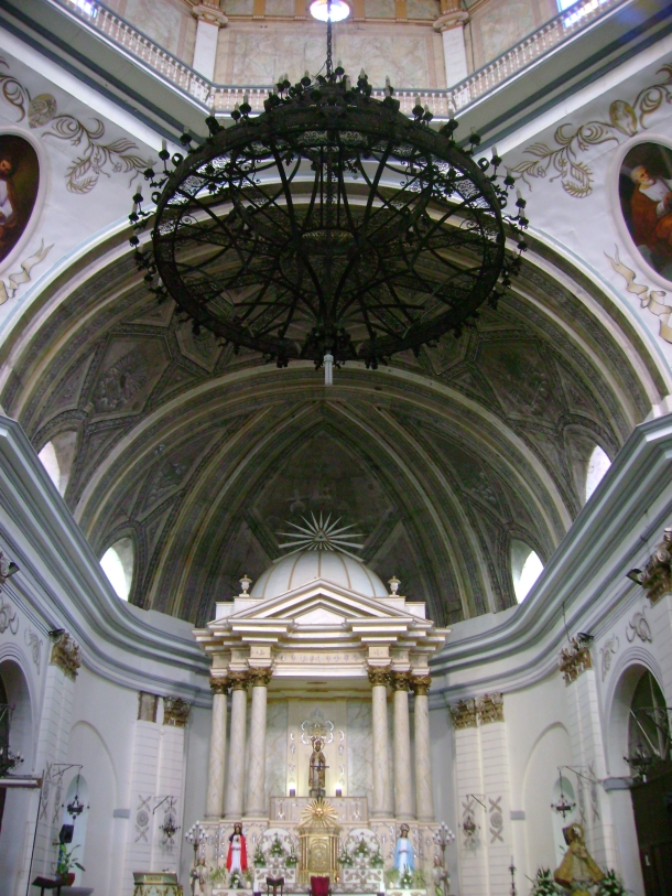 The church's imposing interiors.
